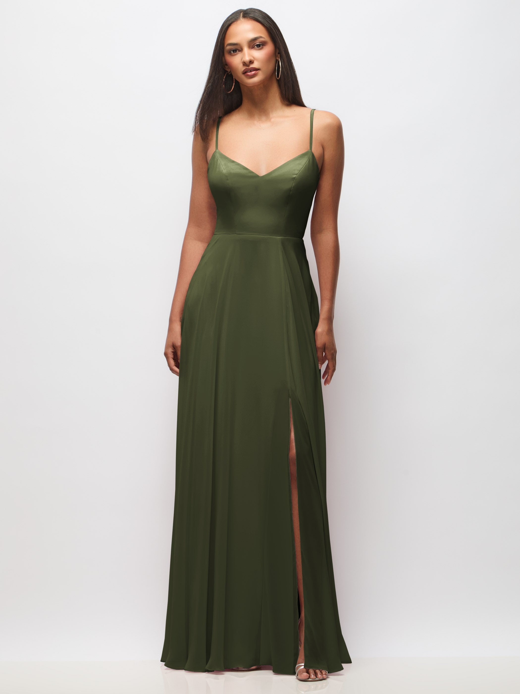 Tie-Back Cutout Maxi Dress with Front Slit