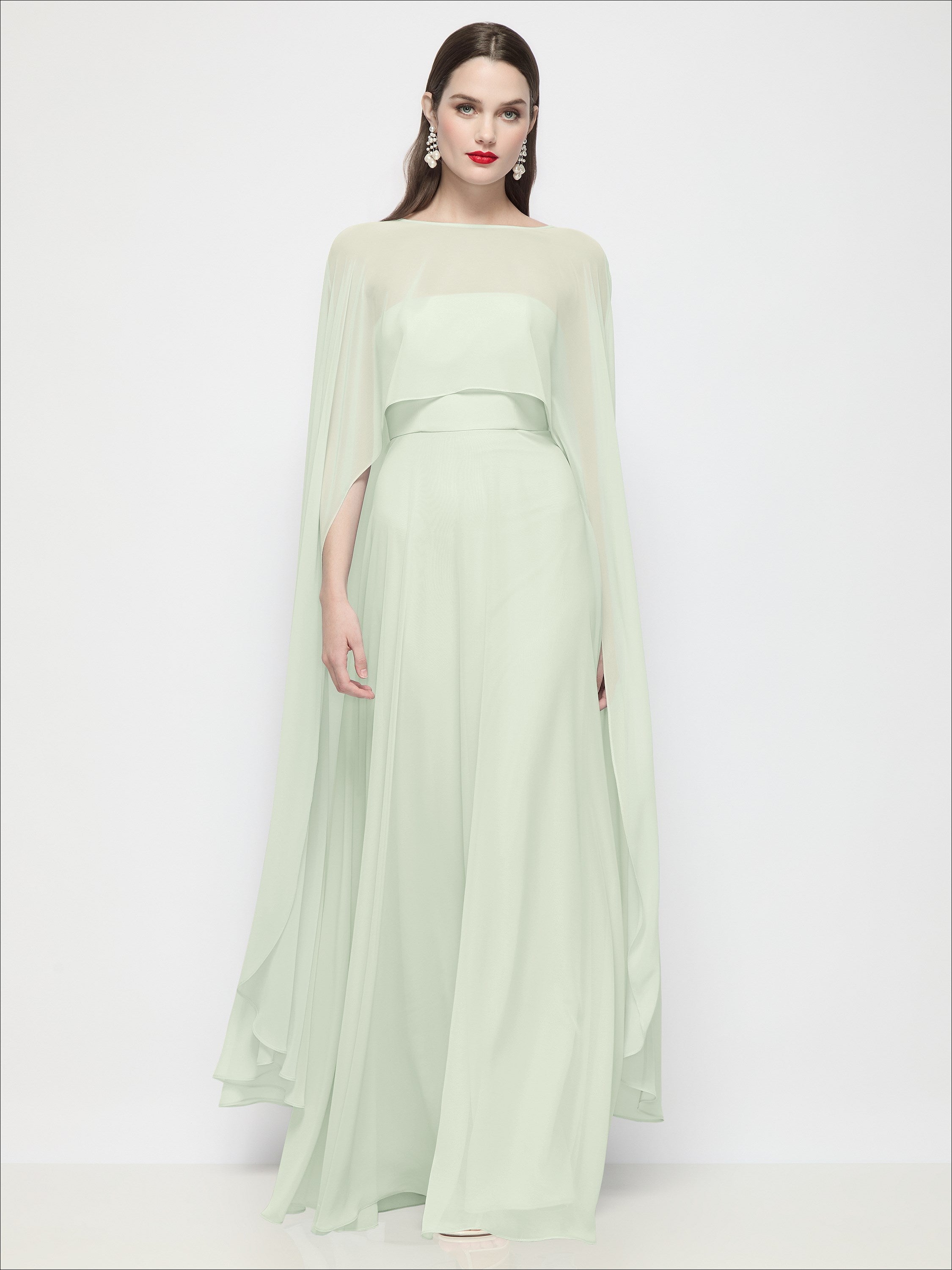 High-Low Sheer Chiffon Cape