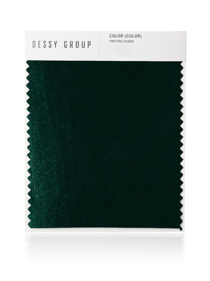 Lux velvet swatch in evergreen with textured pile and zigzag edge