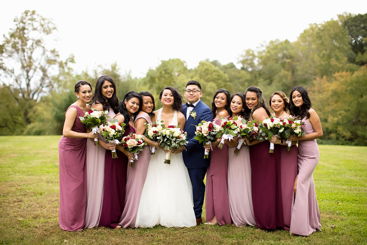 pink bridesmaid dresses by Dessy Group - wedding photography by Richard B. Flores