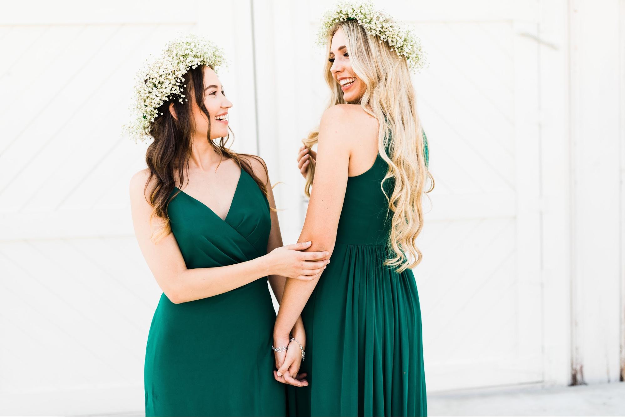 Green Bohemian Bridesmaid Dresses