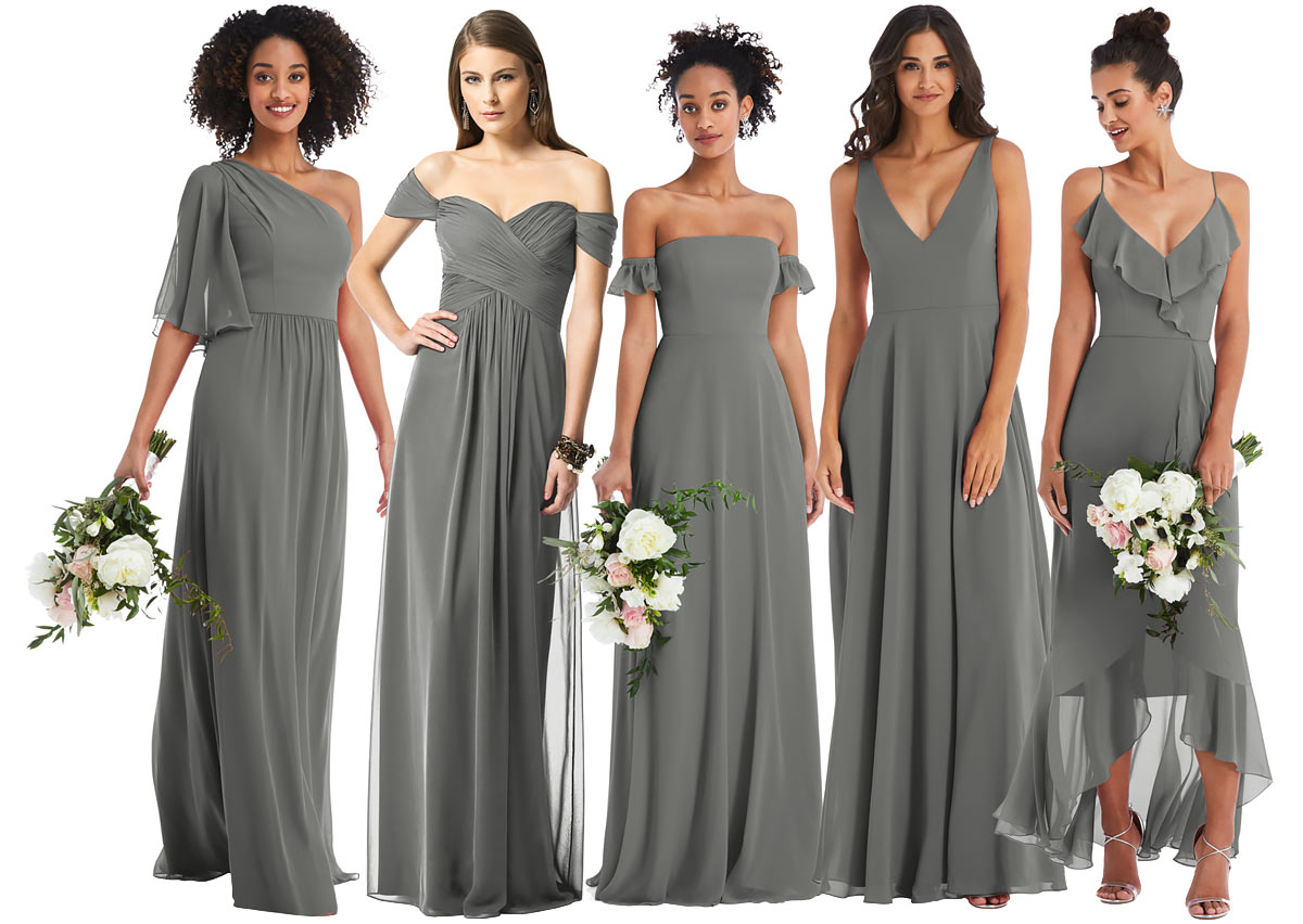 Mix and Match Charcoal Gray Bridesmaid Dresses