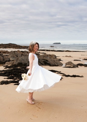 retro wedding dress with net petticoats