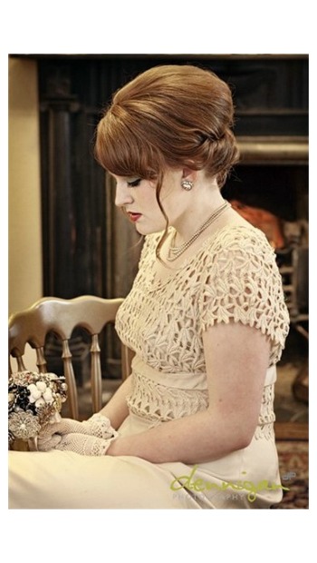 redhead bride with updo