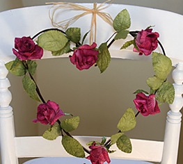 dark pink paper rose heart wreath