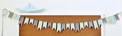 blue paper flag bunting