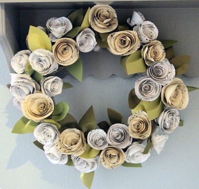 paper flower wreath