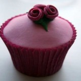 rose topped cupcake