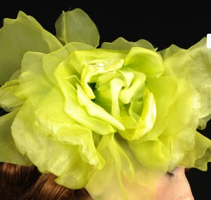 Green floral hat 