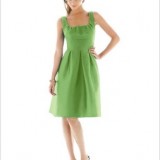 apple green bridesmaid dress with straps