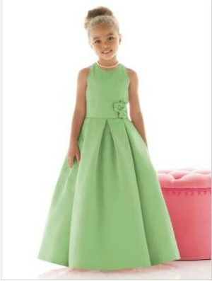 apple green flowergirl dress 