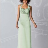 apple green halter neck bridesmaid dress 