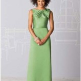 Apple green high neckline bridesmaid dress