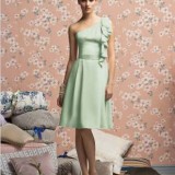 Apple green one shoulder bridesmaid gown