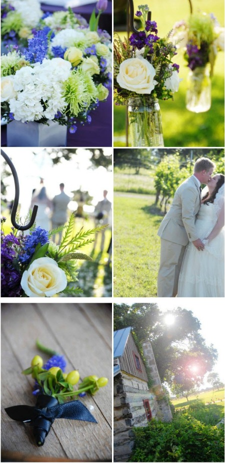 blue and yellow country theme wedding 