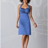 cornflower blue halter neck dress 