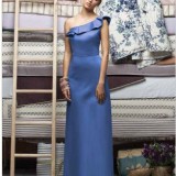 cornflower blue one shoulder gown