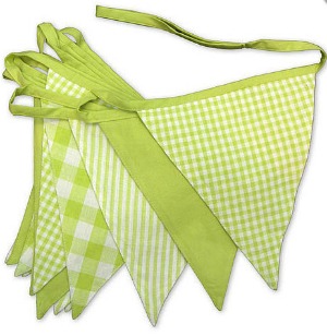 pale green bunting flags