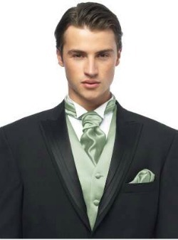 pale green wedding cravat for groom 