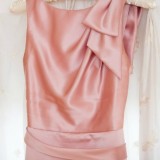 pink matte satin bridesmaid dress