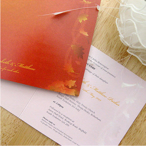 Autumn themed wedding stationery from Not on the High Street