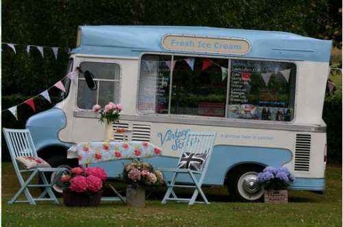 Vintage scoops ice cream van