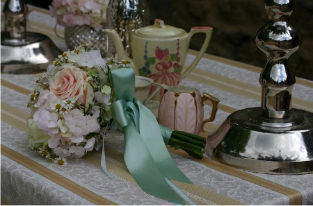 pink wedding table styling 