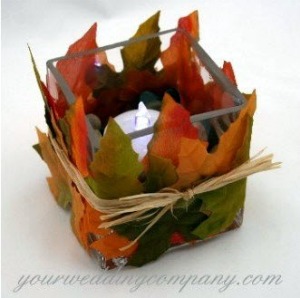 wedding place setting via project wedding autumn leaves wedding table decoration