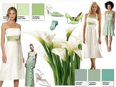 green and white wedding moodboard via Dessy green and white wedding moodboard
