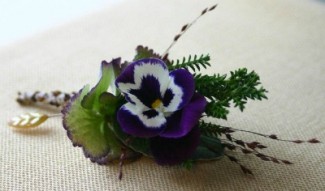 purple viola buttonhole