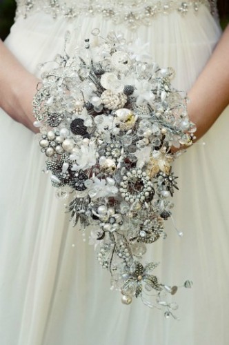 silver and pearl heirloom bouquet