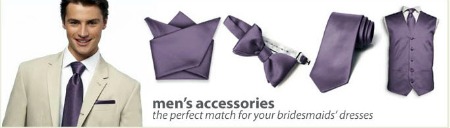 groom wedding accessories in purple