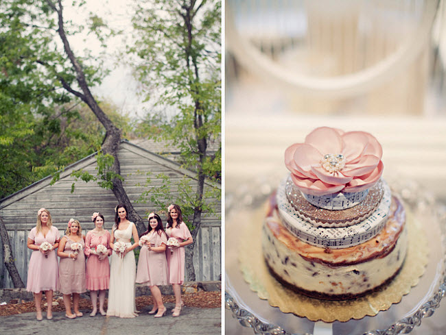 A Soft Pink Wedding with a Dainty Lace Touch