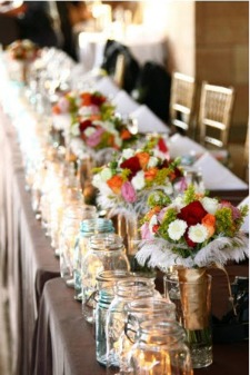 feather table decorations for wedding 