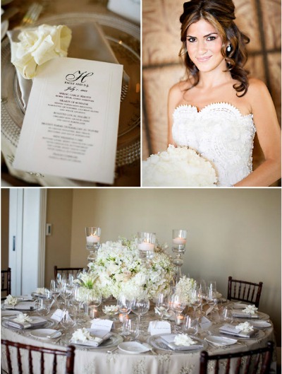 white wedding table decorations