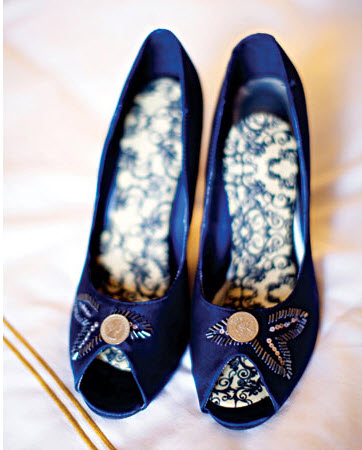 blue heeled wedding shoes 
