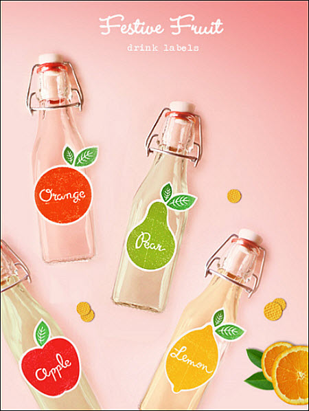 DIY Festive Fruit Drink Labels: FREE Download!