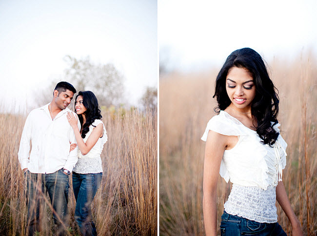 A White and Black Fall Engagement Photo Shoot