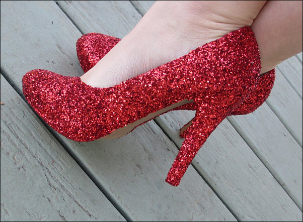 red glitter wedding shoes