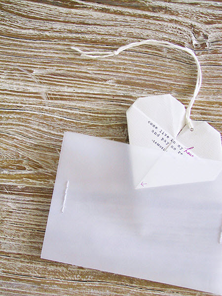 DIY Wedding Invitations: Origami Hearts