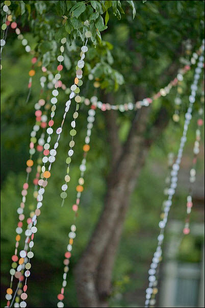 DIY Wedding Garland: Strung Paper Hole Punch