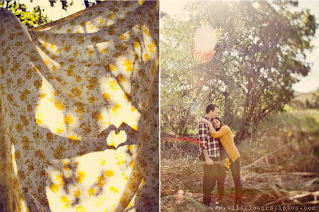 Picnic Engagement Pictures complete with a Grassy Meadow
