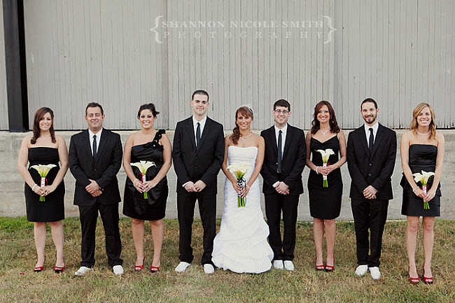 The Bride Stands Out in this Elegant Black Wedding Party