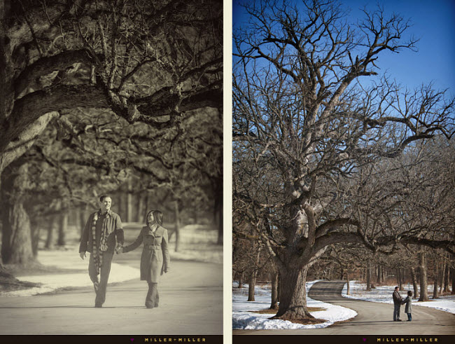A White Winter Engagement Shoot: A Walk Through the Park