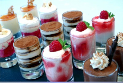desserts in shot glasses