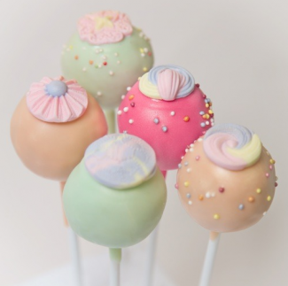 pink and green cake pops