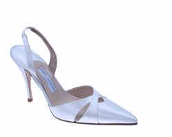 white slingback wedding shoe 