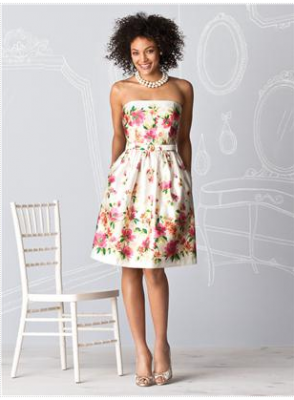 dessy floral bridesmaid dress