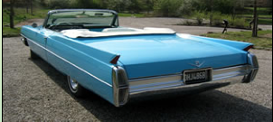 Blue cadillac convertible