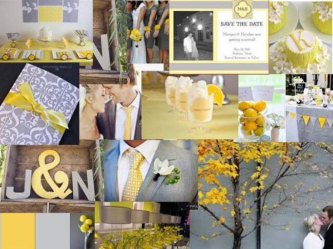 Wedding Inspration Style Board of the Week: Yellow Meets Gray